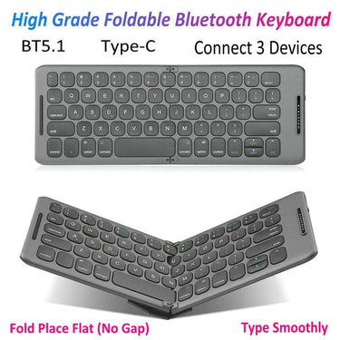 Mini Folding Bluetooth 5.1 Keyboard: Great for working on the move. For Windows, Android, iOS and Mac from NSE Imports #2.